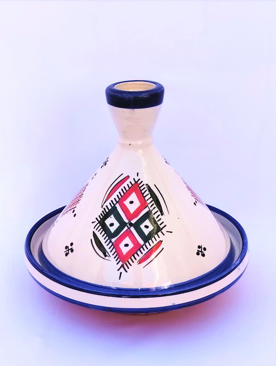 Berber Geometric Ceramic Piece – Atlas-Inspired Pottery Accent