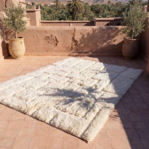 Ivory Textured Wool Rug – Handmade Berber Minimalist Rug