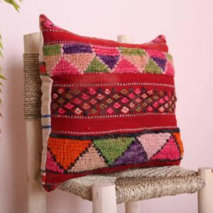 Handmade Kilim Pillow Cover – Vintage Berber Wool Cushion