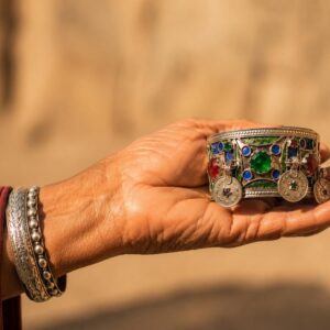 Amazigh Silver Coin Bracelet – Atlas Motif Bracelet