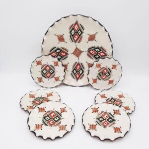 Amazigh Ceramic Piece – Moroccan Geometric Pottery Plate Collection