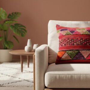 Handmade Kilim Pillow Cover – Vintage Berber Wool Cushion