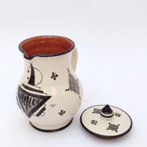 Amazigh Geometric Ceramic Piece – Painted Moroccan Table Detail