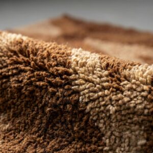 Earthy Wool Rug – Handwoven Brown & Cream Boho Rug