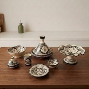 Berber Geometric Ceramic Piece – Berber Pattern Kitchen Piece