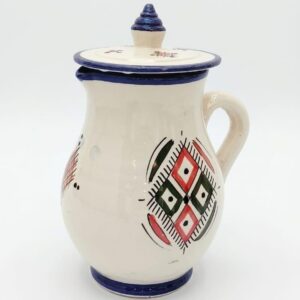 Amazigh Ceramic Piece – Moroccan Pitcher and Cup Set with Hand-Painted Patterns