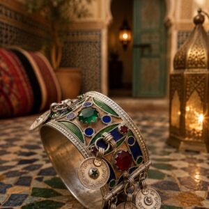 Amazigh Silver Coin Bracelet – Atlas Motif Bracelet