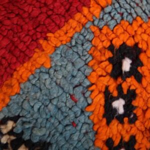 Handmade Moroccan Wool Pillow Cover - Colorful Boucherouite Cushion for Boho Decor