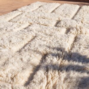 Ivory Textured Wool Rug – Handmade Berber Minimalist Rug