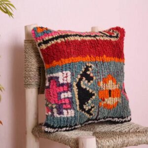 Amazigh Boucherouite Pillow Cover