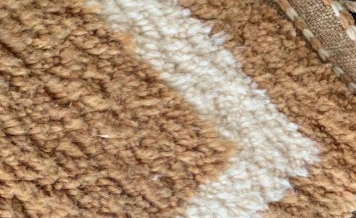 Camel Beige Berber Wool Rug – Minimal Moroccan Atlas Carpet