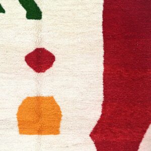 Colorful Wool Rug – Abstract Face-Inspired Berber Rug