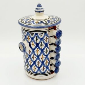 Amazigh Ceramic Piece – Moroccan Nesting Serving Set with Geometric Art