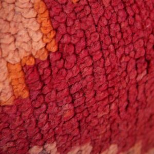 Handmade Wool Pillow – Vintage Boucherouite Berber Cushion