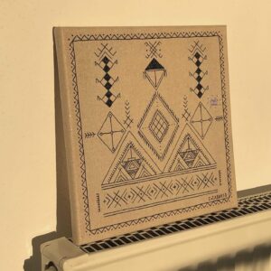 Amazigh Linen Canvas Art "Tazerzit" – Cultural Heritage Decor Berber Accent