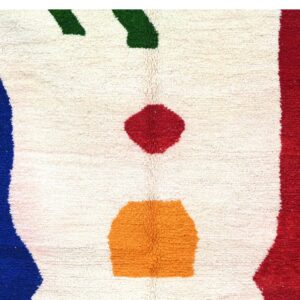 Colorful Wool Rug – Abstract Face-Inspired Berber Rug