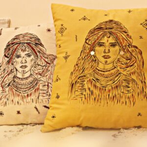 Amazigh Le Lin Pillow – Moroccan Sofa Pillow with Texture