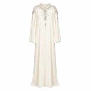 Abaya Dress – Ivory Crystal Gulf Elegance