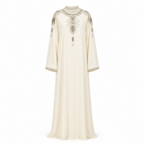 Abaya – Ivory Crystal Ceremony Elegance