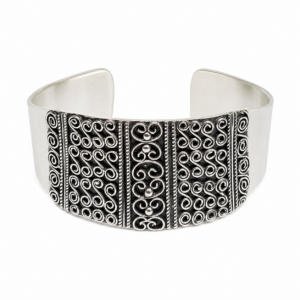 Adjustable Berber Bracelet, Sterling Silver Tuareg Tribal Cuff