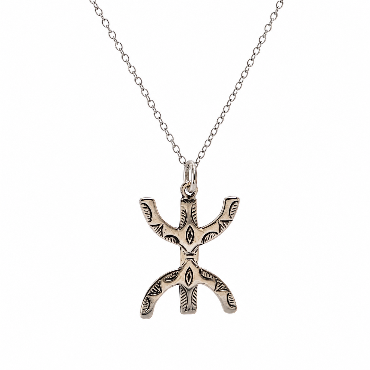 Amazigh Berber Sterling Silver Pendant Necklace: Tribal Jewelry