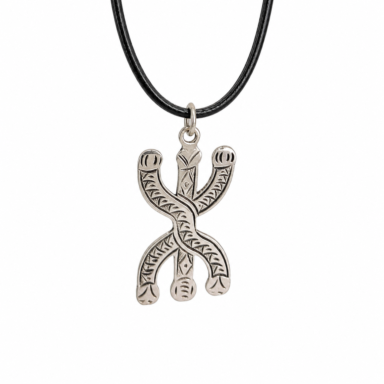 Amazigh Berber Sterling Silver Yaz Pendant: Kabyle Tuareg Free Man Necklace