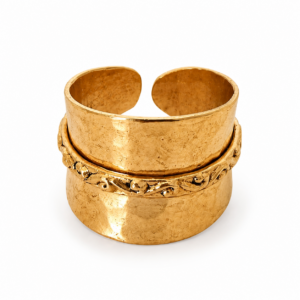 Amazigh Brass Ring – Tasga Vine Motif Statement Design
