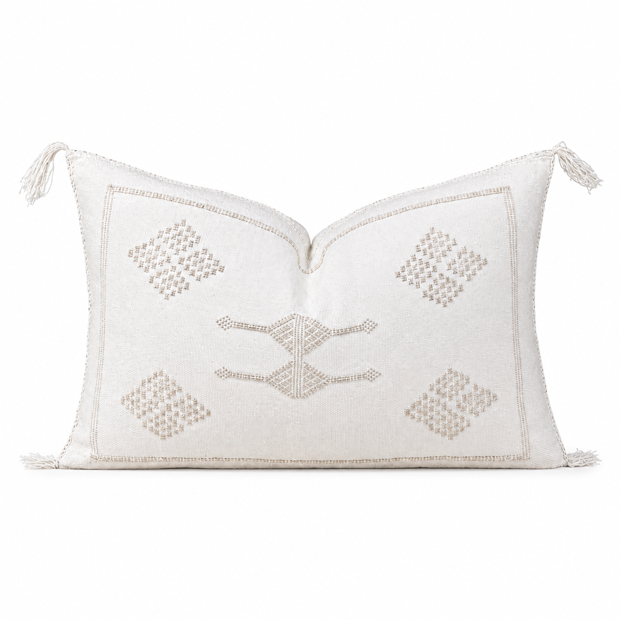 Amazigh Cactus Silk Cover 12x20 Handmade Lumbar Pillow