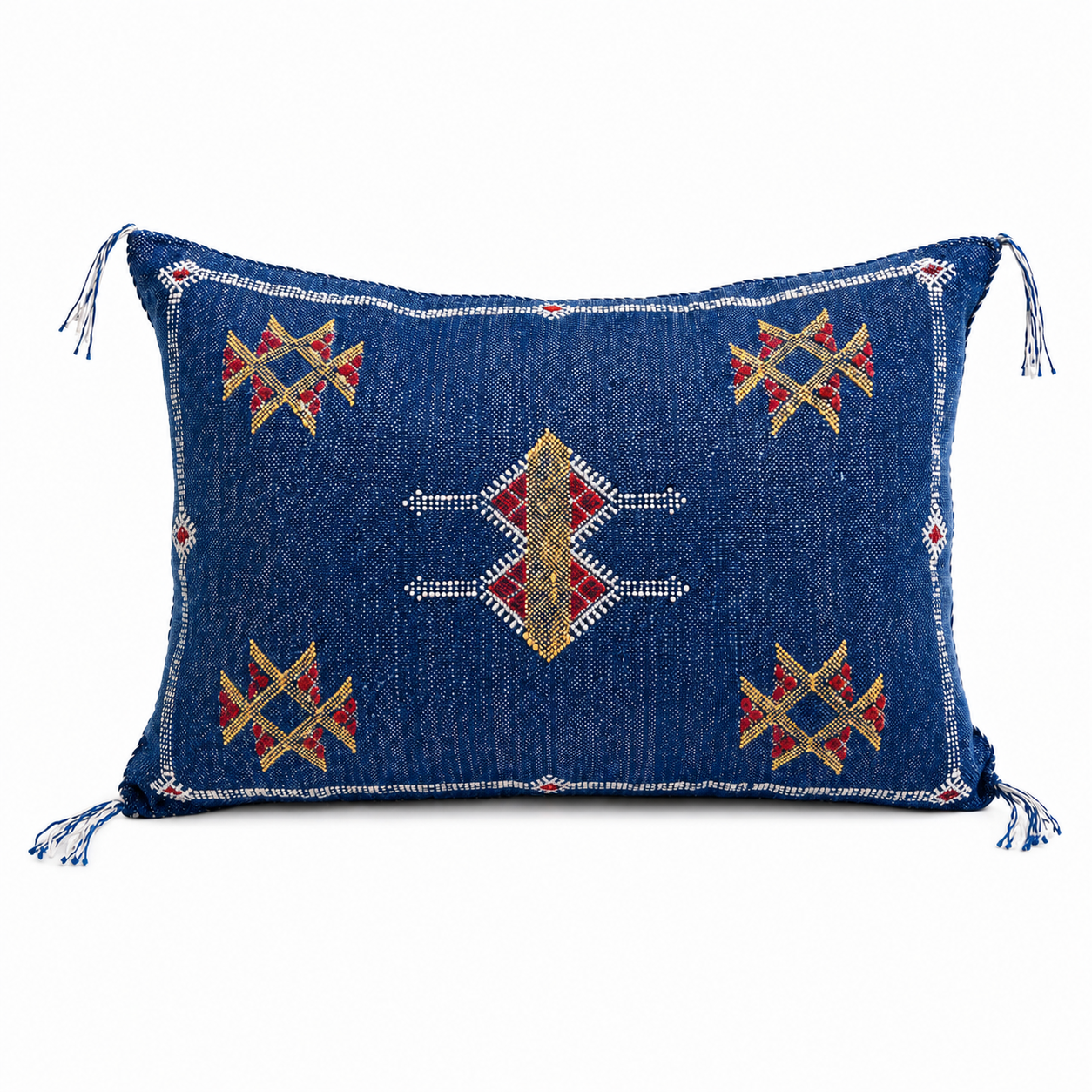Amazigh Cactus Silk Cover 12x20 Handmade Lumbar Pillow