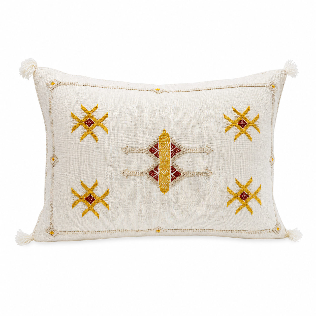 Amazigh Cactus Silk Cover 12x20 Handmade Lumbar Pillow