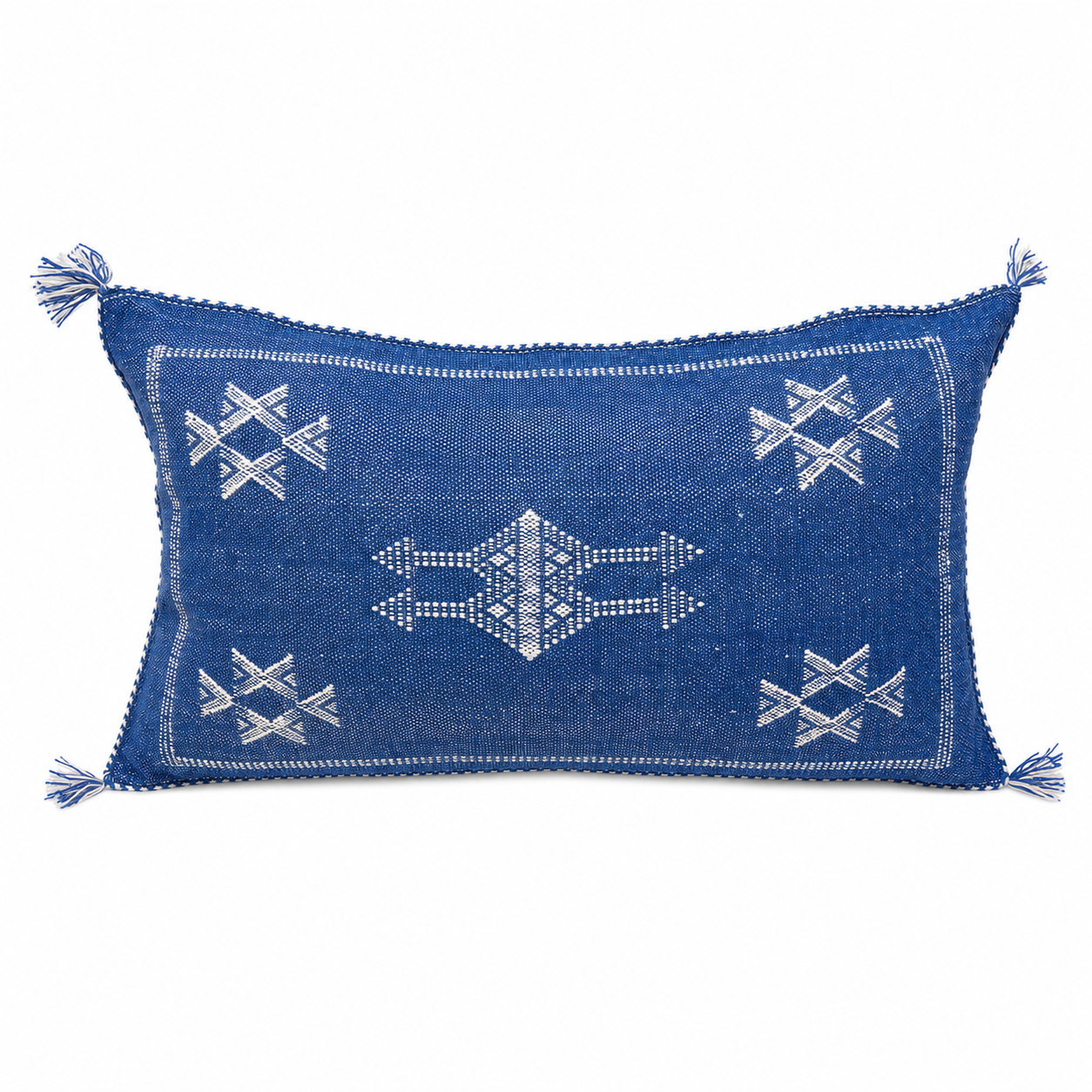 Amazigh Cactus Silk Cover 12x20 Handmade Lumbar Pillow