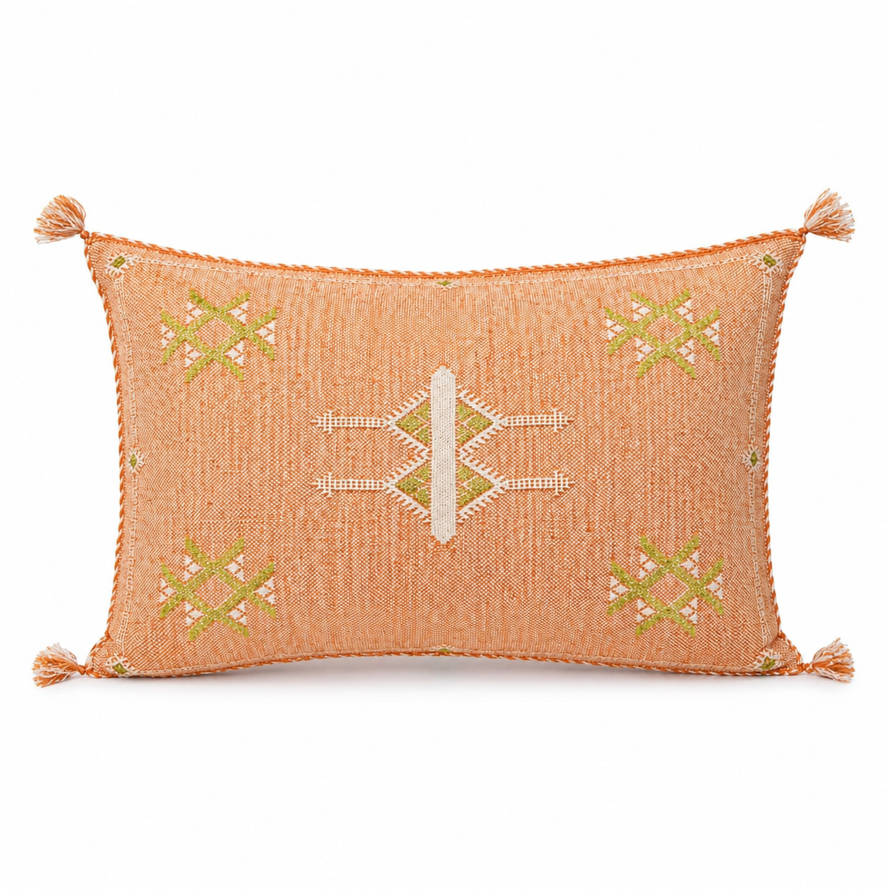 Amazigh Cactus Silk Cover 12x20 Handmade Lumbar Pillow