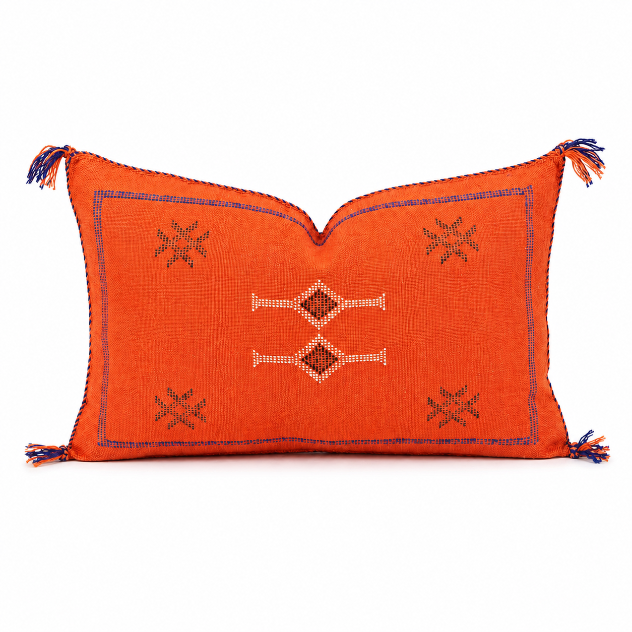 Amazigh Cactus Silk Cover 12x20 Handmade Lumbar Pillow