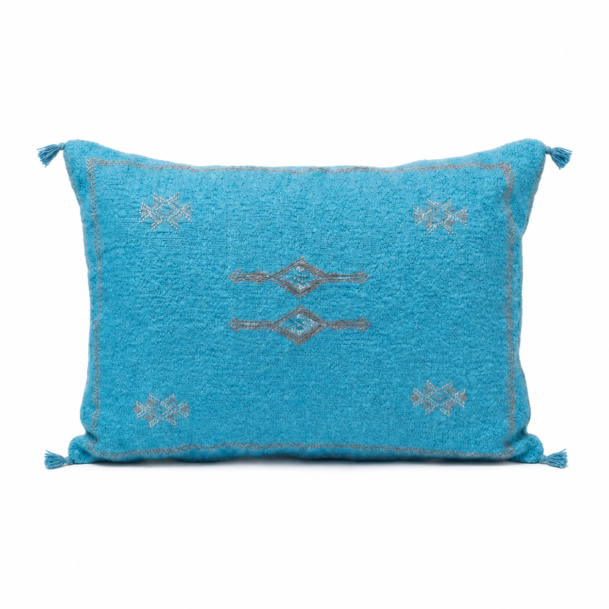 Amazigh Cactus Silk Cover 12x20 Handmade Lumbar Pillow