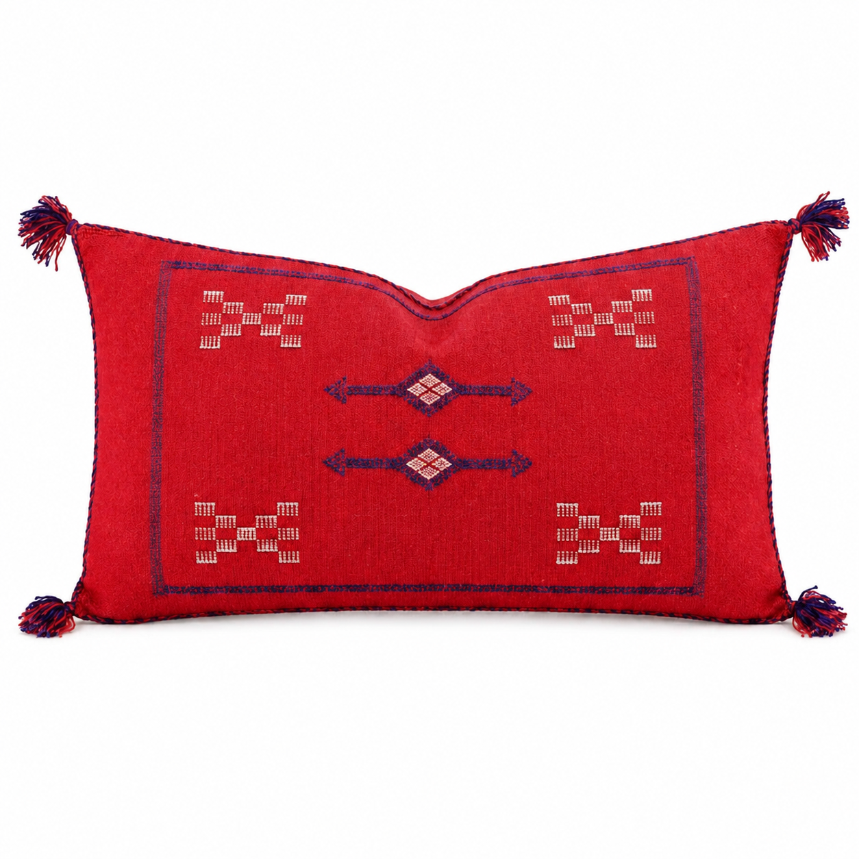 Amazigh Cactus Silk Cover 12x20 Handmade Lumbar Pillow