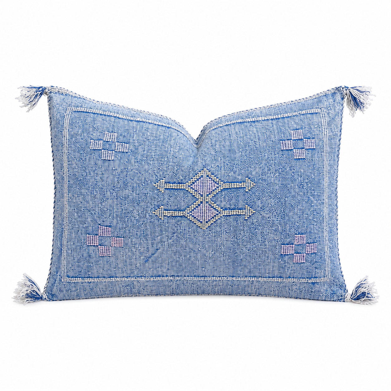 Amazigh Cactus Silk Cover 12x20 Handmade Lumbar Pillow