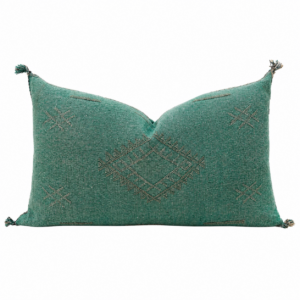 Amazigh Cactus Silk Cover 12×20 Handmade Lumbar Pillow