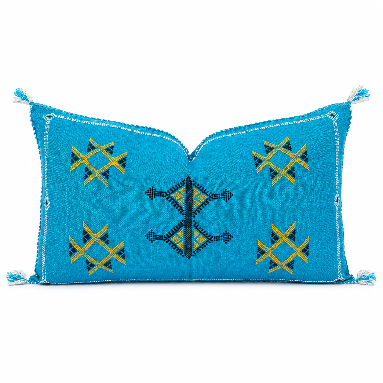 Amazigh Cactus Silk Cover 12x20 Handmade Lumbar Pillow