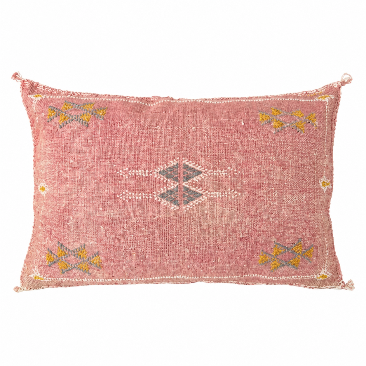 Amazigh Cactus Silk Cover 12x20 Handmade Lumbar Pillow