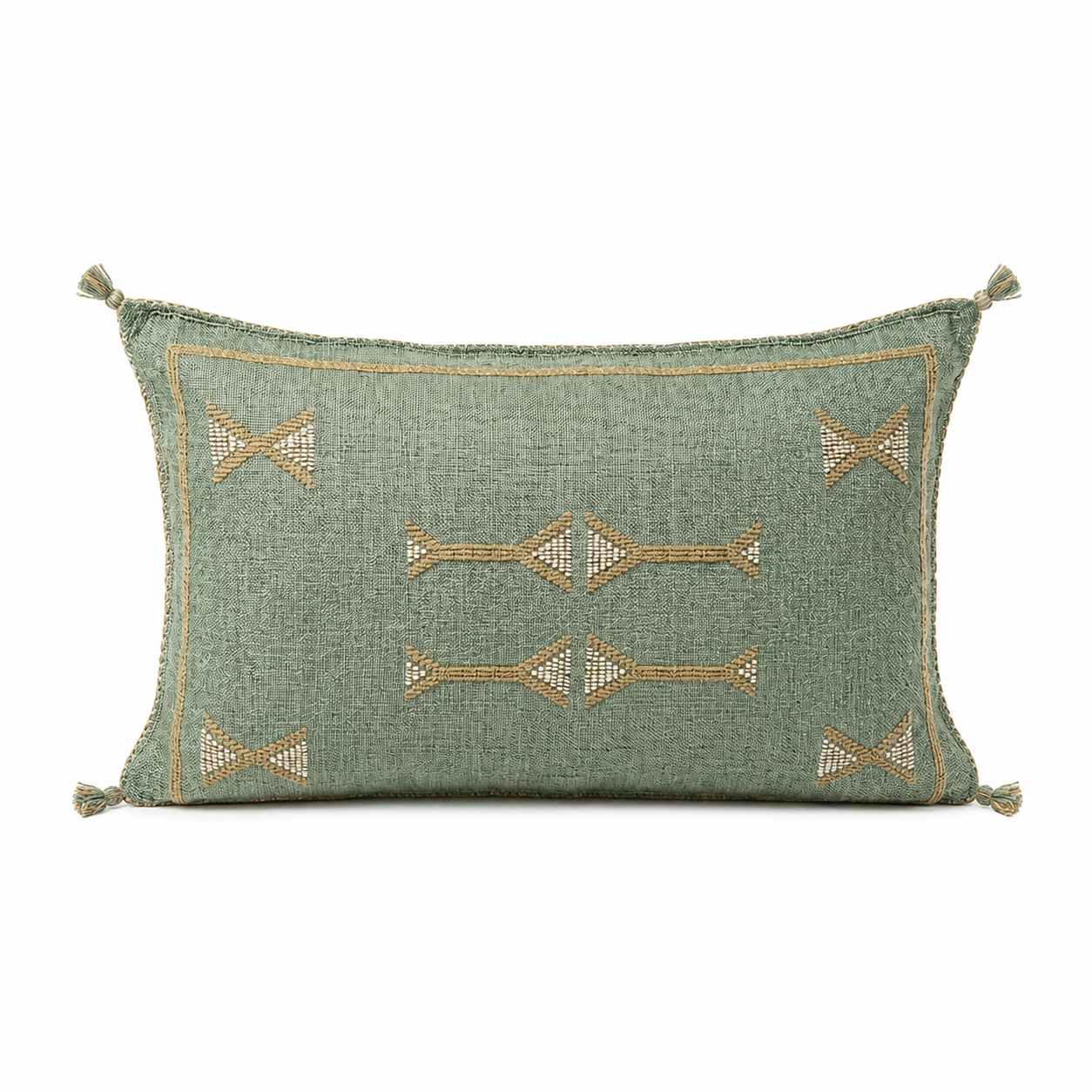Amazigh Cactus Silk Cover 12x20 Handmade Lumbar Pillow