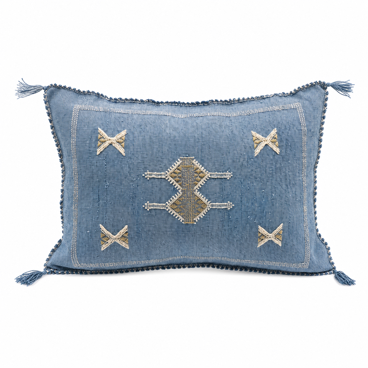 Amazigh Cactus Silk Cover 12x20 Handmade Lumbar Pillow