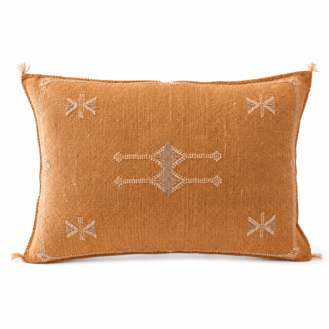 Amazigh Cactus Silk Cover 12x20 Handmade Lumbar Pillow