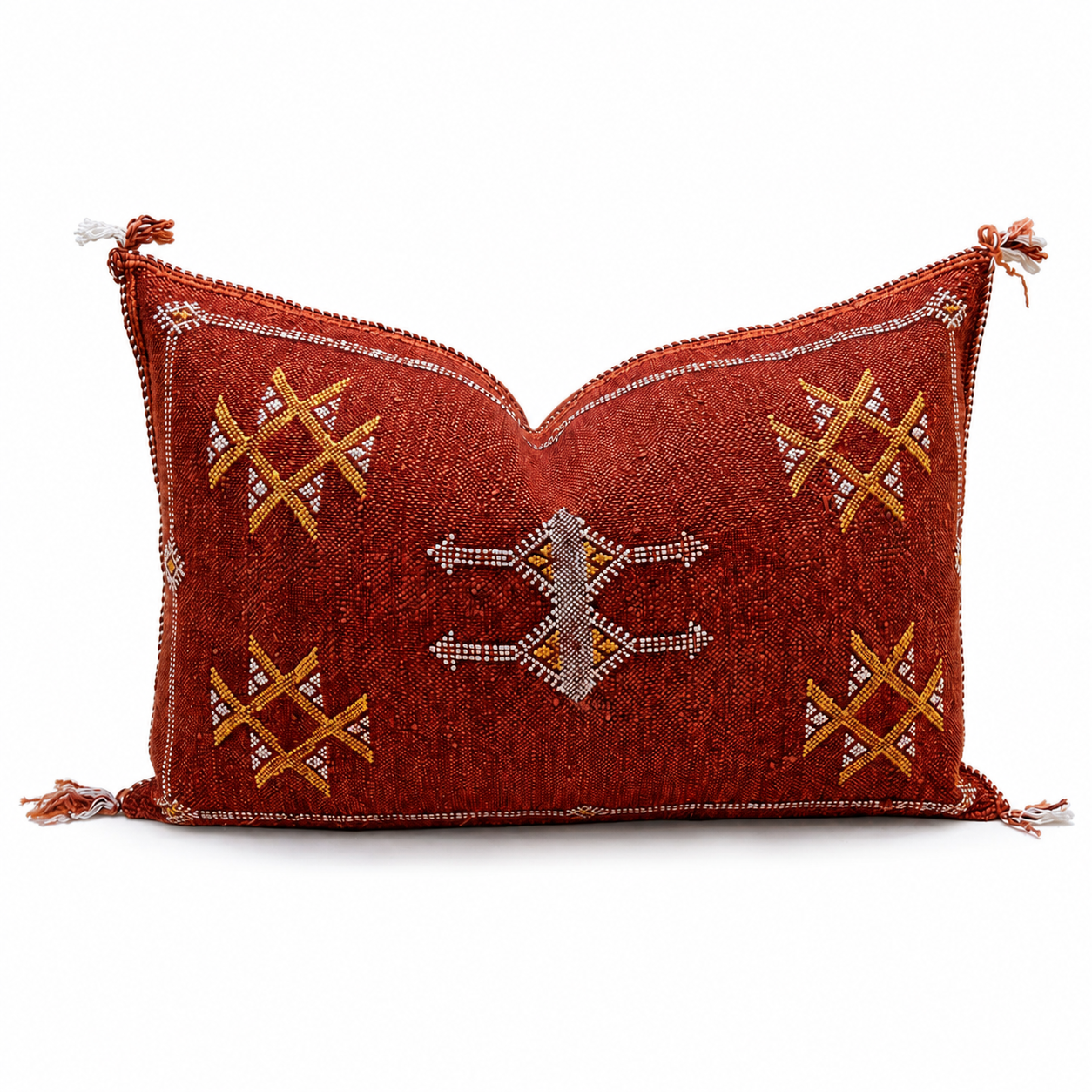 Amazigh Cactus Silk Cover 12x20 Handmade Lumbar Pillow
