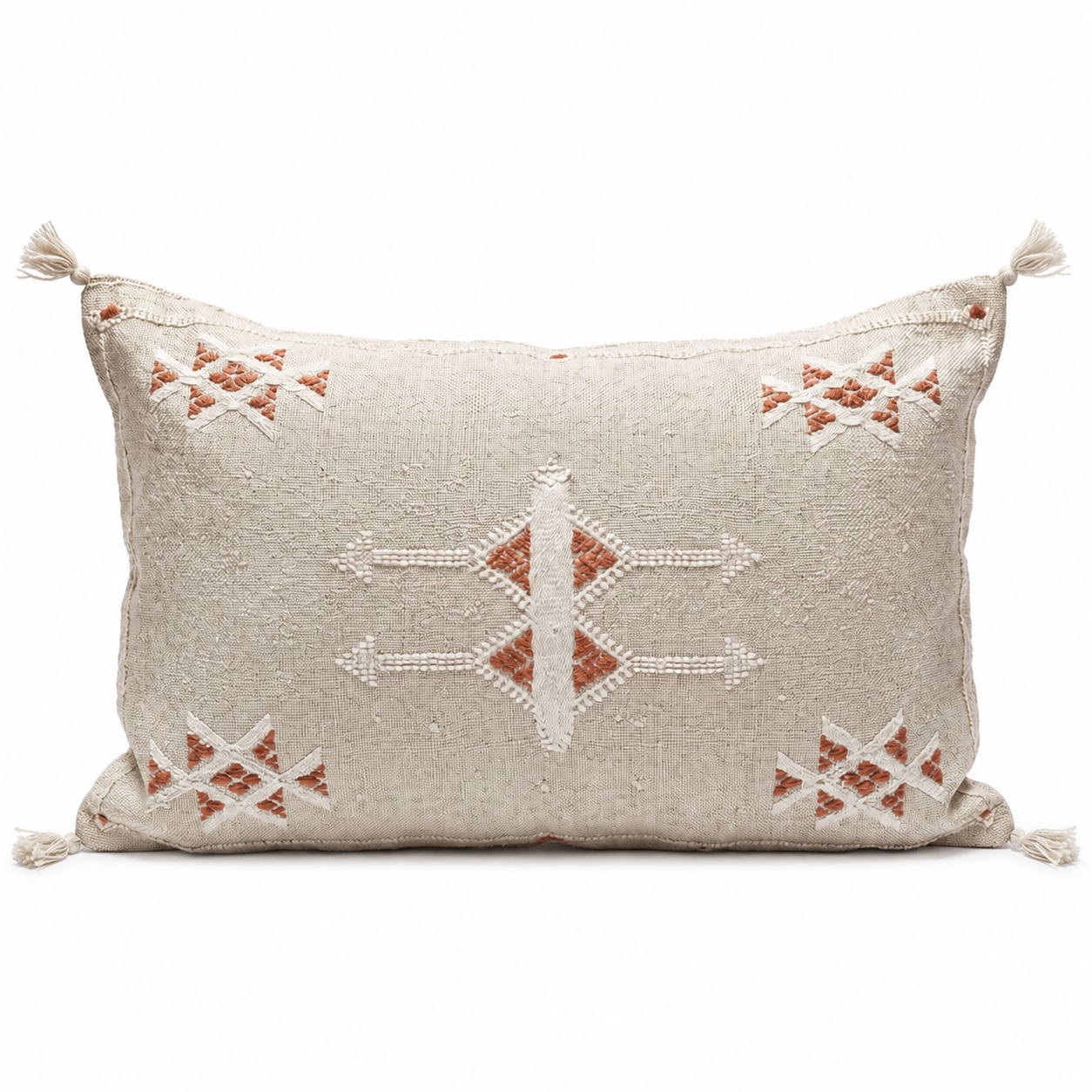 Amazigh Cactus Silk Cover 12x20 Handmade Lumbar Pillow