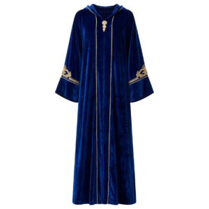 Amazigh Djellaba – Blue Velvet Traditional Occasion Wear