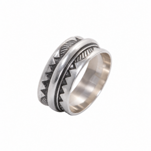 Amazigh Handmade Sterling Silver Tuareg Ring: Berber Tribal Jewelry Size 56 EU, 8 US