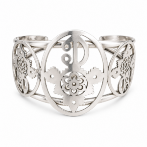 Amazigh Silver Geometric Bracelet – Moroccan Accent for Daily Wear