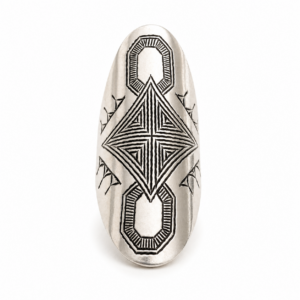 Amazigh Silver Ring – Tighri Geometric Shield Design