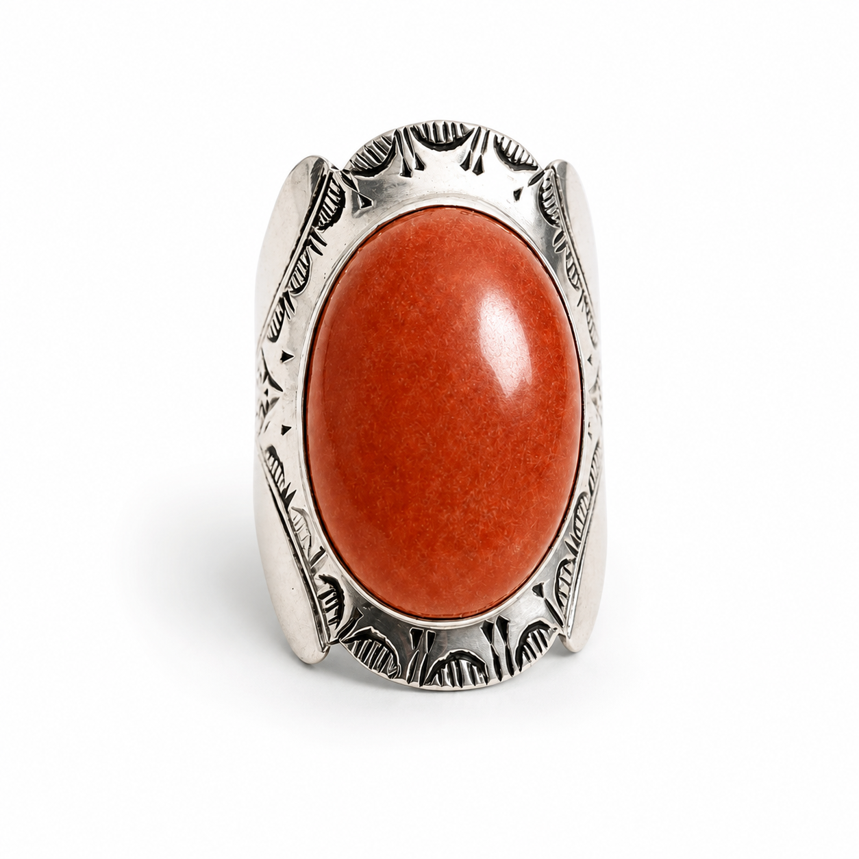 Amazigh Silver Ring – Tirgit Red Onyx Tribal Shield Design