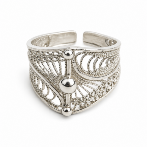 Amazigh Silver Ring – Tlaytmas Filigree Openwork Design